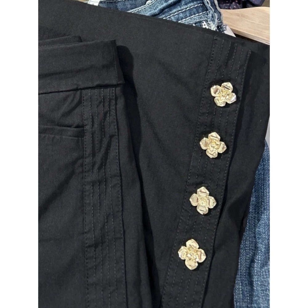 Chicos Bridgette‎ Wide Leg Cropped Pull On Stretch Sz 12 (2) Rayon Blend